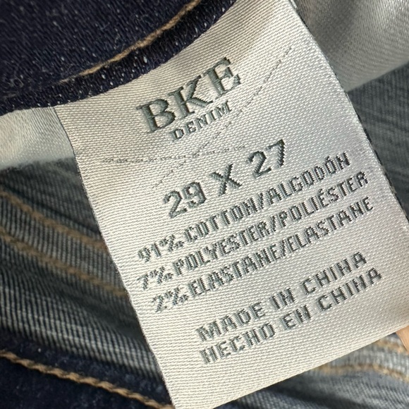 BKE Stella Sz 29x27 Distressed Slim Fit Low Rise Ankle Skinny Denim Blue Jeans - Picture 11 of 11